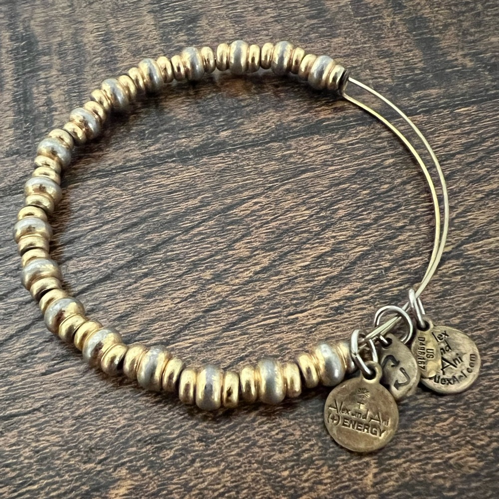 Alex and Ani Two-Tone Beaded Bracelet with Charms